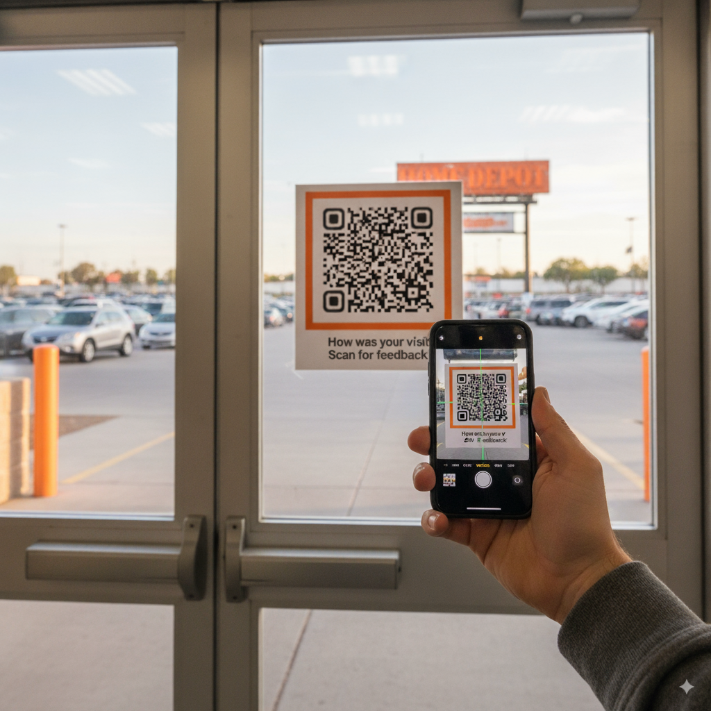 QR code survey for retail stores and restaurants