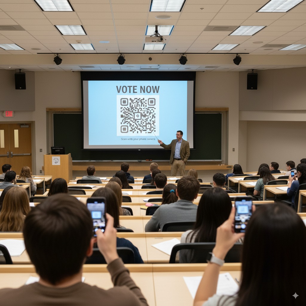 QR code live polling for presentations and events